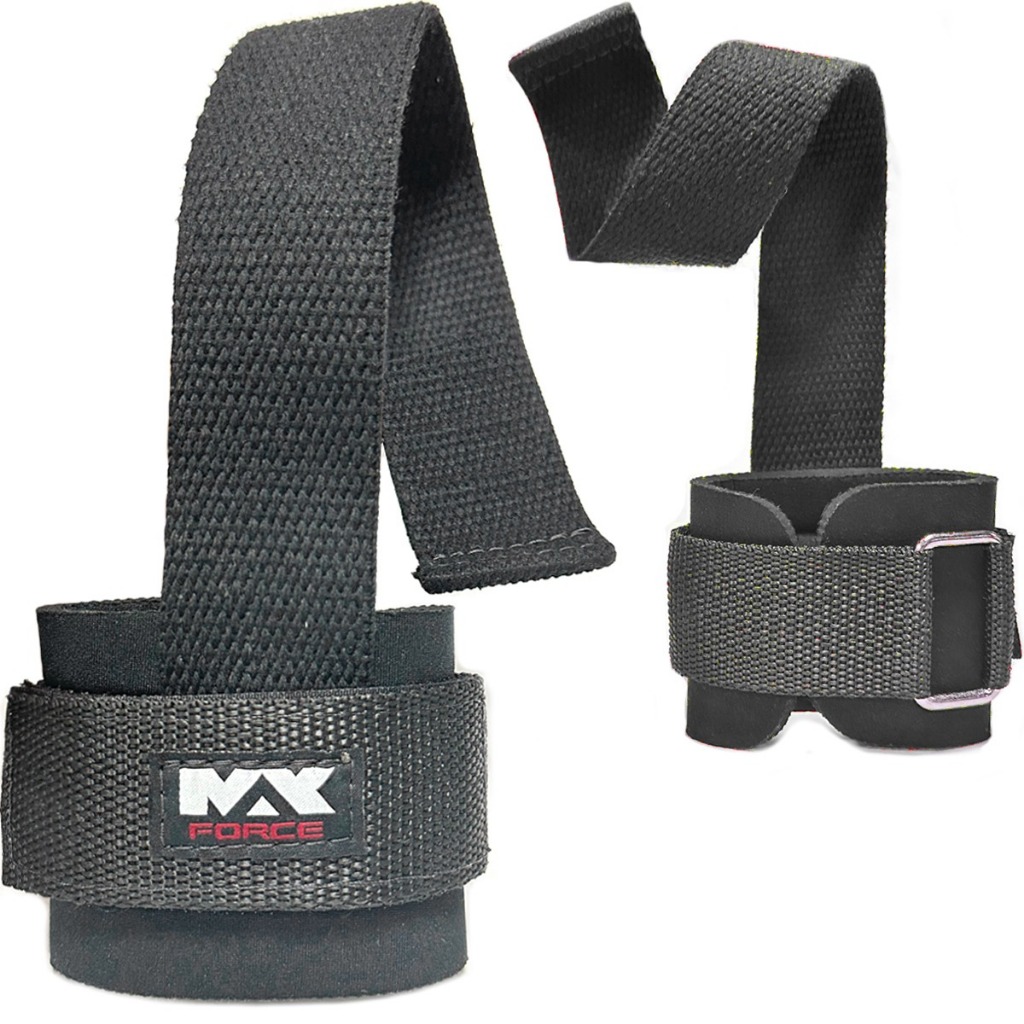 Strap com Munhequeira Fita Algodão regulagem com velcro Academia Max Force