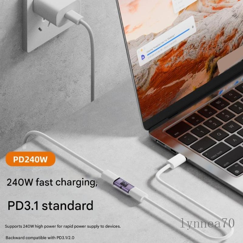 Lynn Alumínio USB C Fêmea Para Extensor Transferência 16K 60HZ Vídeo