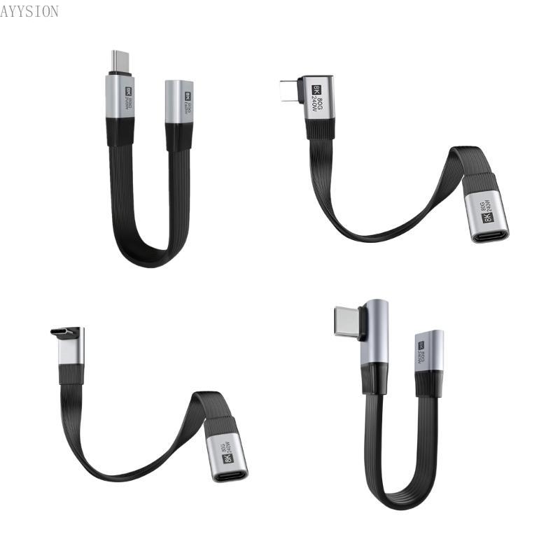 AYYS Extensão Silicone 80 Gbps Transferência 240 W USB C Para Carregamento Rápido 8K 60Hz Telefone L