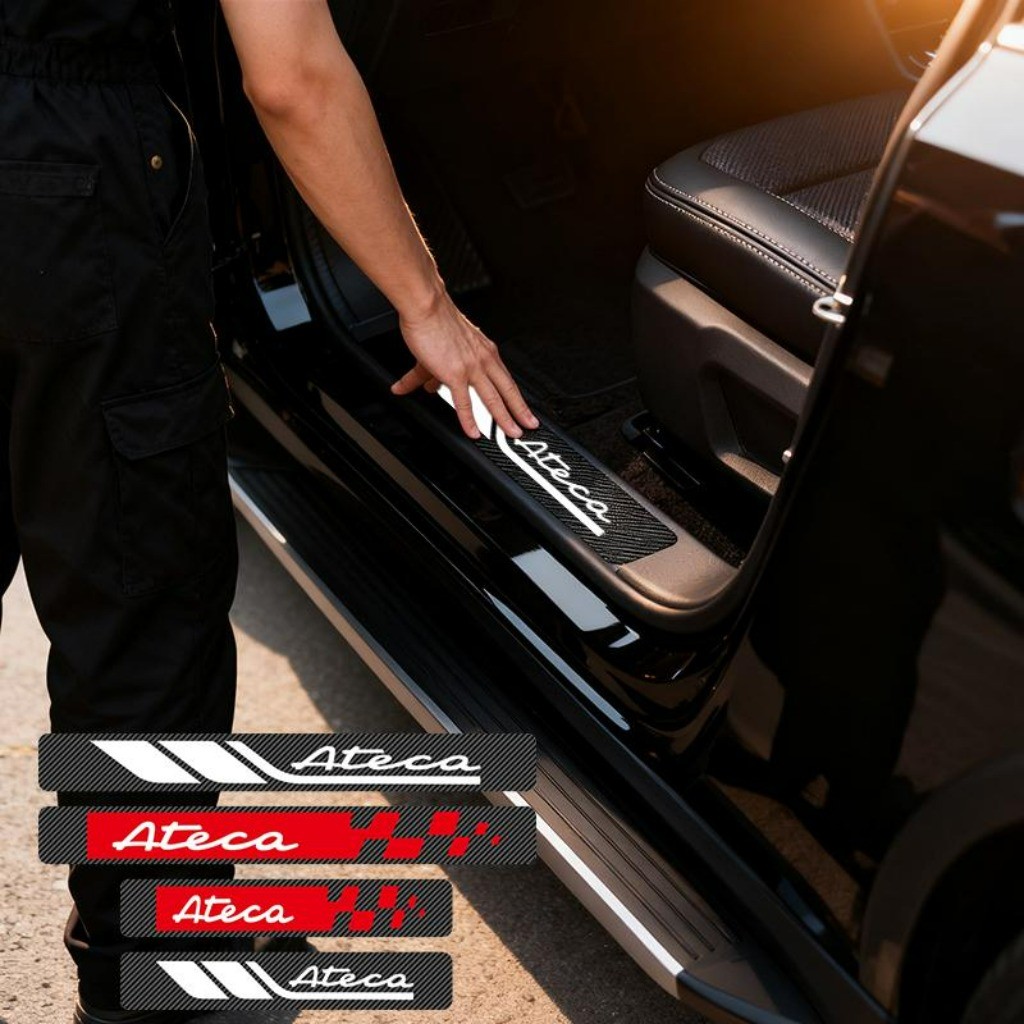 Kit 4 Peças Fibra De Carbono Protetor De Soleira De Porta Acessórios Automotivos For Seat Ateca FR Reference
