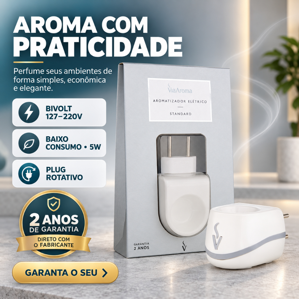 Difusor Aromatizador Eletrico Standard White Branco Bivolt Via Aroma
