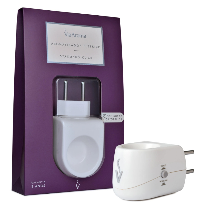 Difusor Aromatizador Eletrico Standard Com Liga e Desliga White Branco Bivolt  Via Aroma