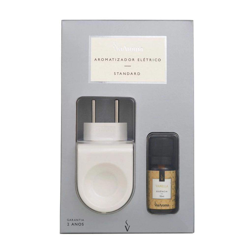 Difusor Aromatizador Eletrico Standard com Essência Vanilla 10ml Via Aroma