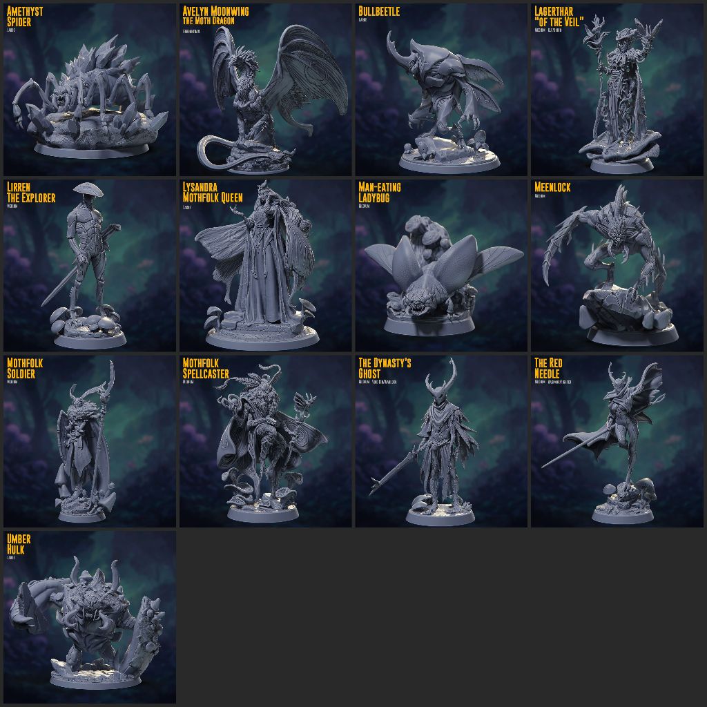 Kit Miniaturas Rpg Claymore miniatures Janeiro 2026 Hollow Knight Silksong