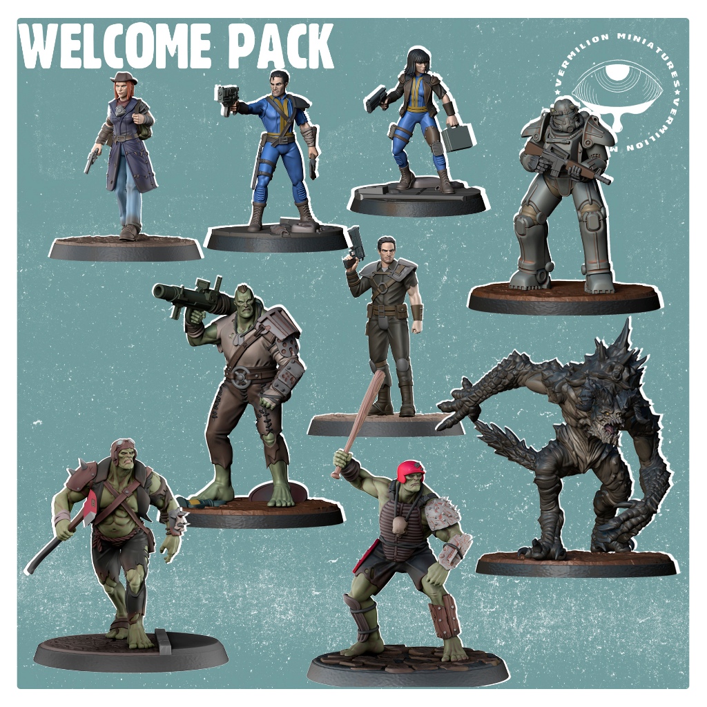 Miniaturas Fallout Wasteland Warfare Welcome Pack Vermilion Miniatures