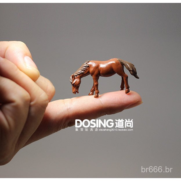 Produtos a granel para comércio exterior, animal simulado, tamanho mini ultra-pequeno, cavalo marrom, modelo em miniatur