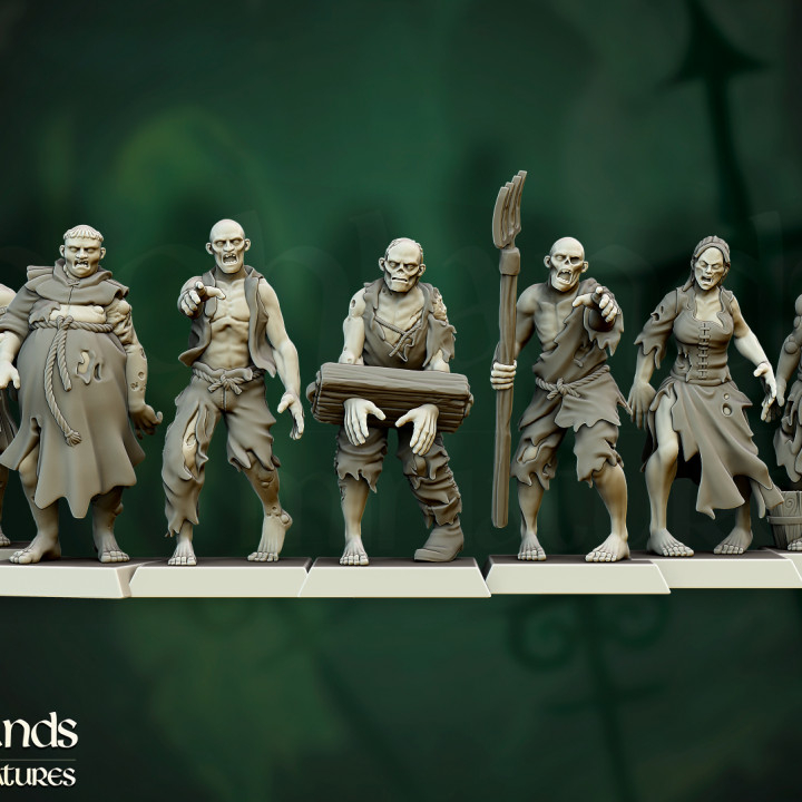 Aldeões Zumbis - Coleção Highlands Miniatures