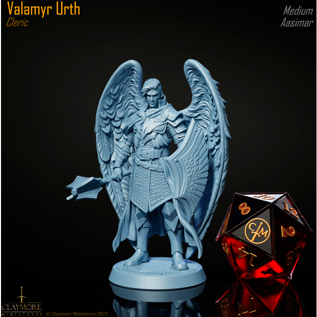 D&D/DnD Miniatura RPG de mesa Valamir Aasimar/Claymore miniatures