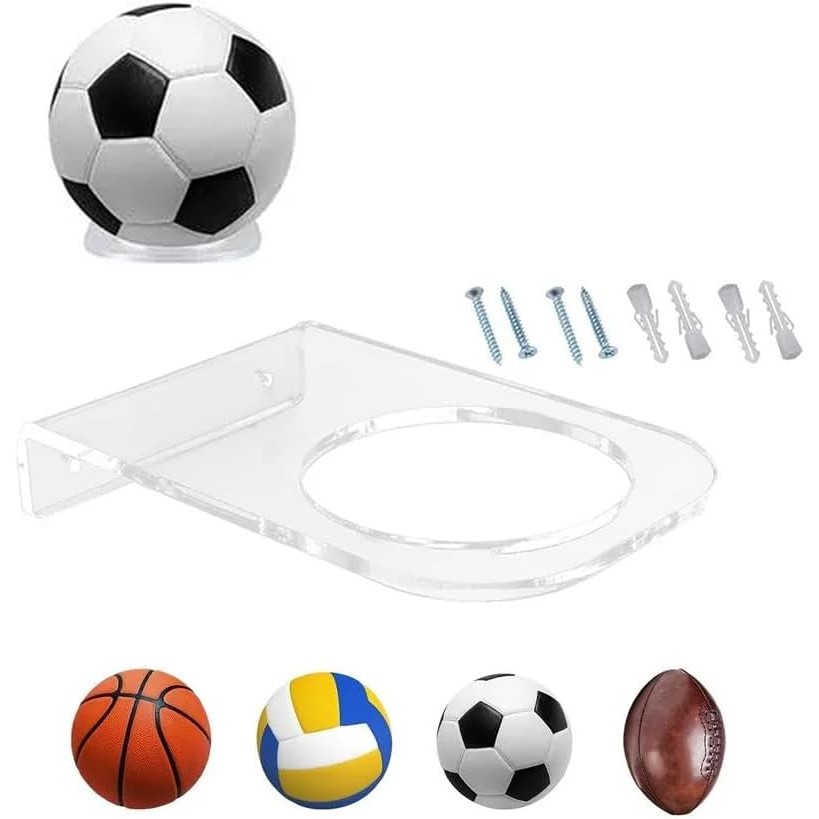 Suporte de Parede para Bola de Futebol Basquete Volei - acrilico cristal