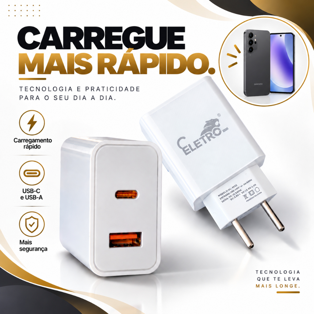 Adaptador Turbo 40w Para Samsung S23 A55 A15 A05 S4 Z Flip 6