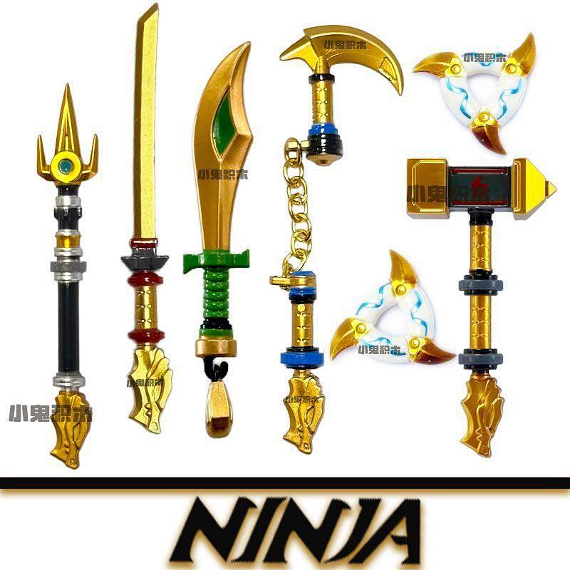 Ninjago Four Weapons Gold Weapons Doll Toy Puzzle Birthday Gift for Boy Start School dmzS