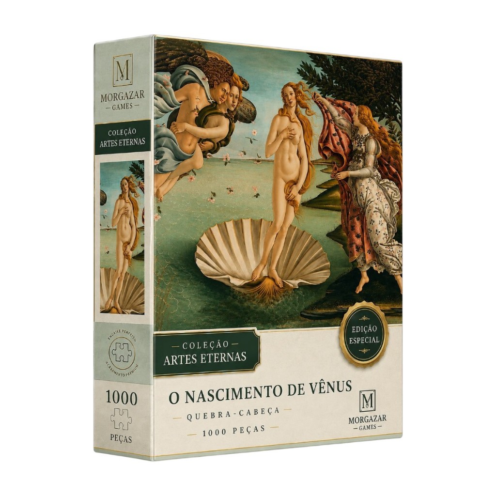 Quebra-cabeça O Nascimento De Venus - 1000 Peças Puzzle - Botticelli - Edição Colecionador