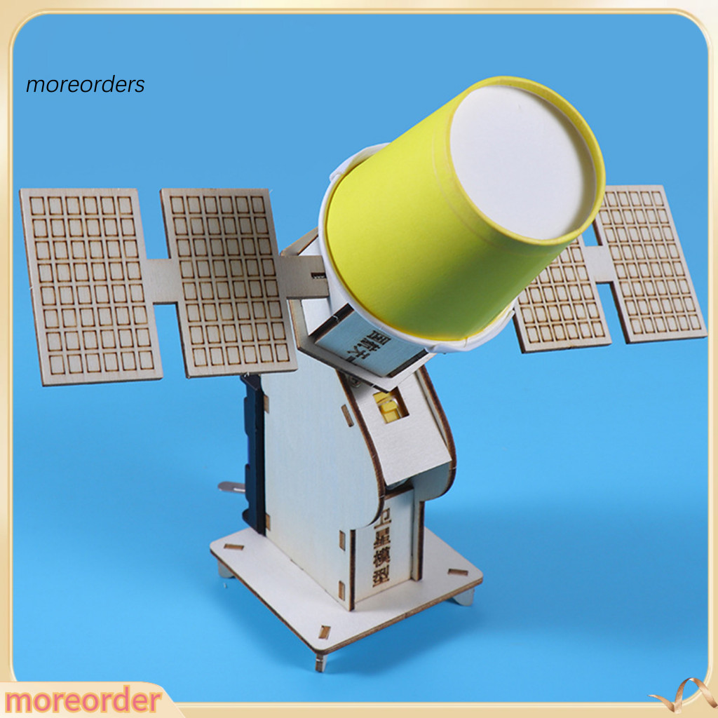 Diy Wooden Satellite Model Kit for Kids Educational Stem Science Exploration Toy Handmade Puzzle Space Project for Child