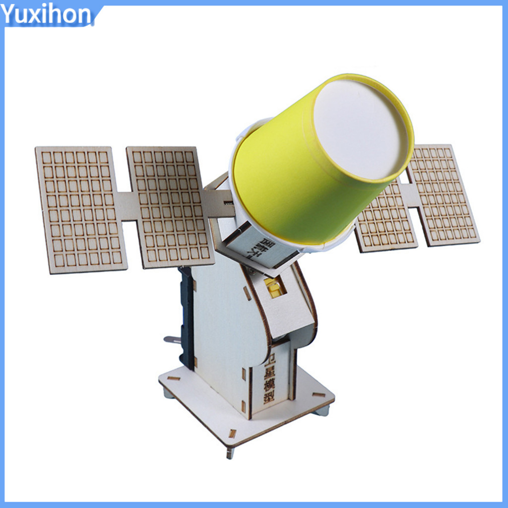 Wooden Satellite Replica Diy Model Kit for Kids Educational Stem Science Exploration Toy Handmade Puzzle for Children’