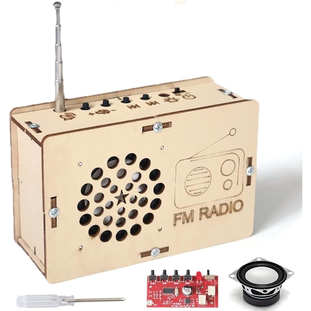 Kits De Ciência Para Crianças De 8-12 Anos De Idade 12-14 STEM Toys for Boys Building FM Radio Presentes Meninas Faça Você Mesmo Projeto De Circuito Eletrônico Wooden 3D Puzzle Educational Scien