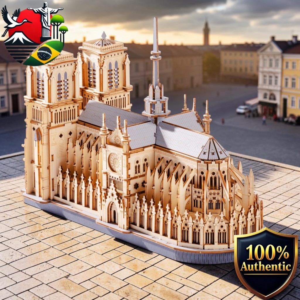 [Rolife 3D] Wooden Puzzle: Notre-Dame Cathedral Kit, Paintable DIY, Official STEM Gift for Ages 14+