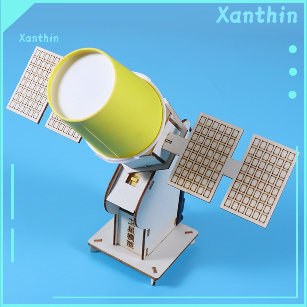 Handmade Satellite Toy Diy Wooden Model Kit for Kids Educational Stem Science Exploration Puzzle Space Project for Child