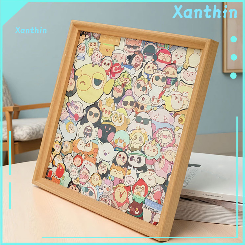 Wooden Coloring Puzzle Home Decor Cartoon Egg Diy Kit with Photo Frame Marker Pens – Hand-painted Irregular Jigsaw Toy