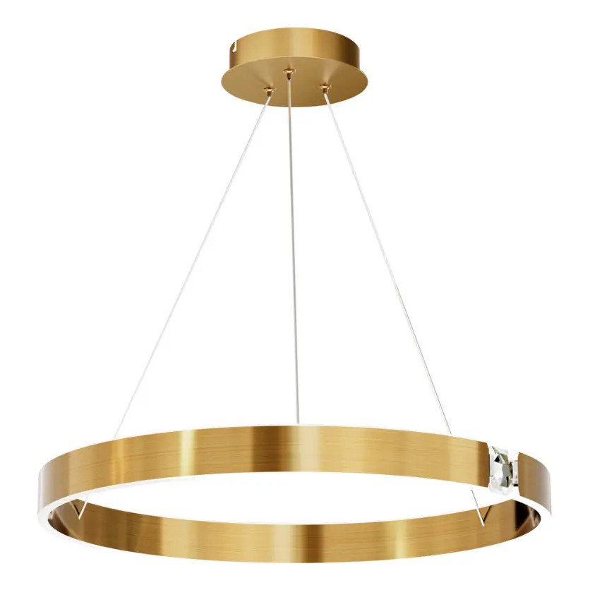 Pendente Aura Led 50w Dourado Com Switch 3 Cores Luz G-light