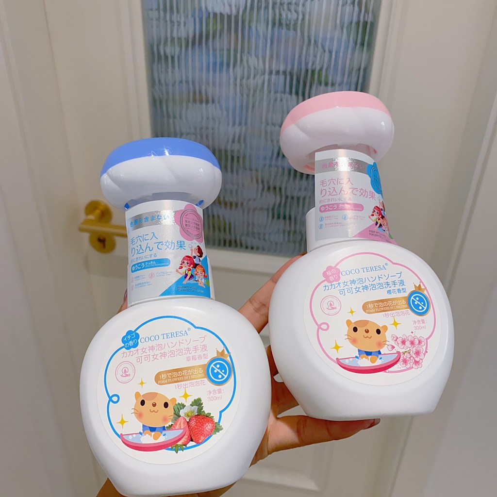 [Foam Flower Sakura Fragrance] COCO TERESA Cocoa Goddess Bubble Desinfetante para as mãos Mousse Espuma 300ml