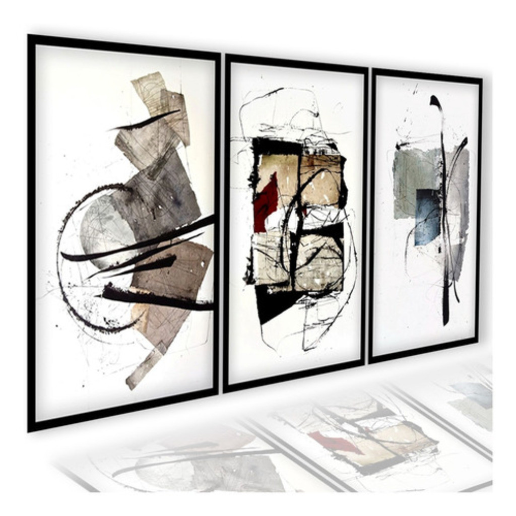 Modern Frame For Living Room Bedroom Art Abstract Luxury preto
