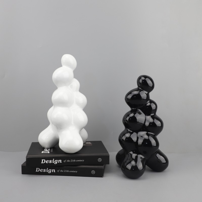 DWS8 European-style light luxury abstract irregular stacked ball-shaped resin ornaments for living room, bedroom, entran