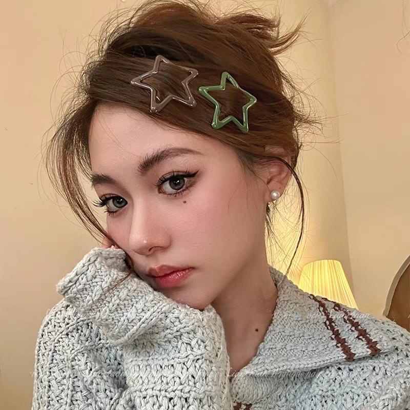 Clipes de Cabelo em Forma de Estrela 5pcs Grandes Clipe BB de Cinco Pontas para Mulheres Acessórios para Franja