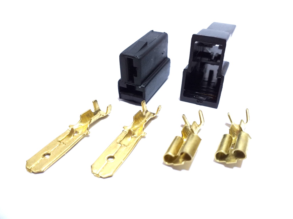 200 Conjunto Conector 2 Vias com Terminais de 6,3mm Plug