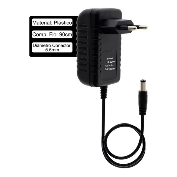 Fonte Bivolt 12V 3A Estabilizada Plug P4 | Uso Universal para Eletrônicos