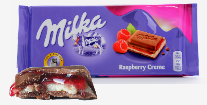Chocolates Importados Polônia - Milka - Raspberry Creme 100g