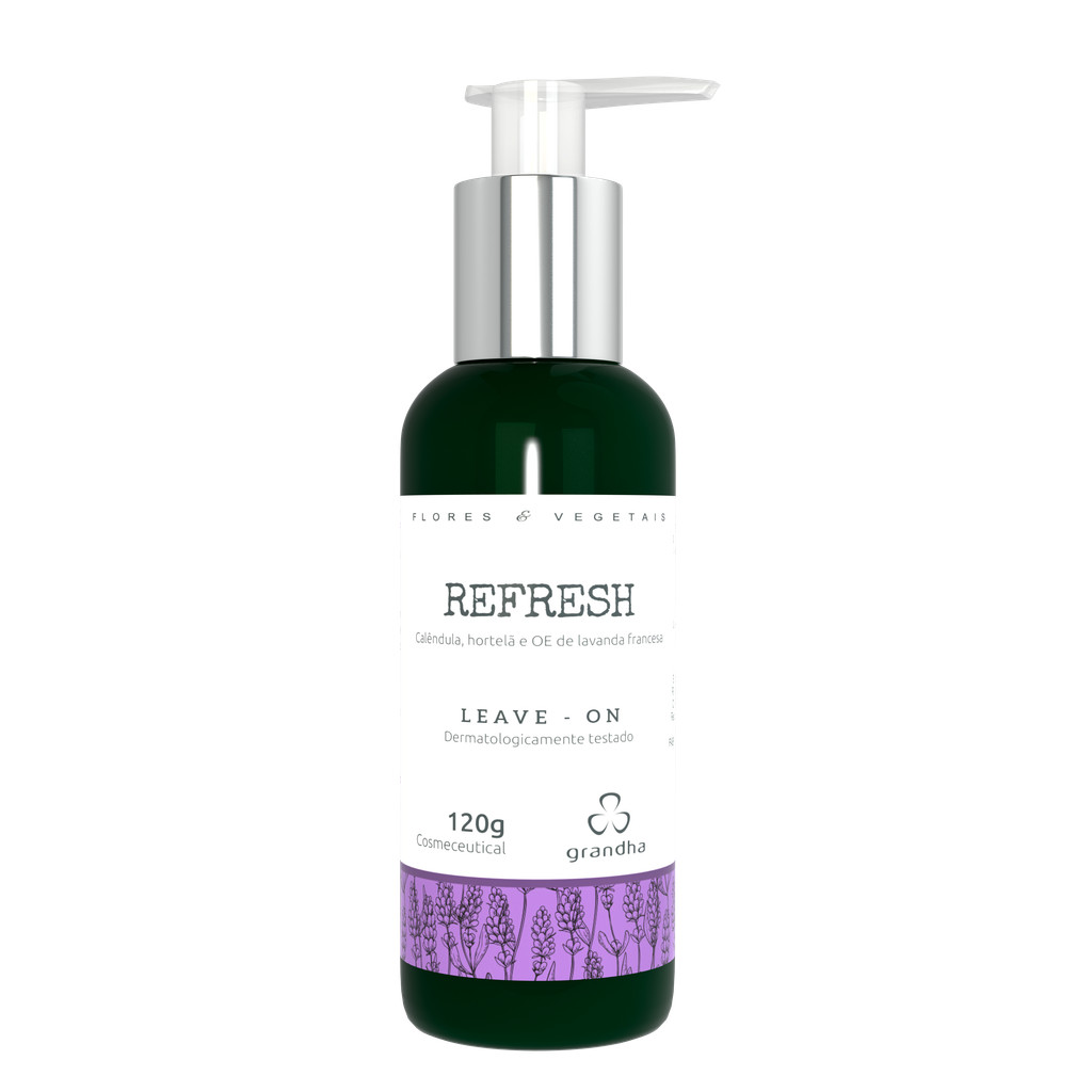 Flores e Vegetais Refresh Leave On 120g Inflamação Oleosidade Excessiva Queda Couro Sensível Alivio.