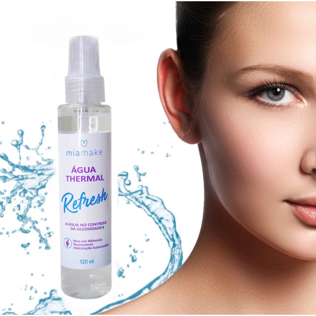2 Frasco De Água Thermal Refresh Cuidado Diario, Mia Make 120ml