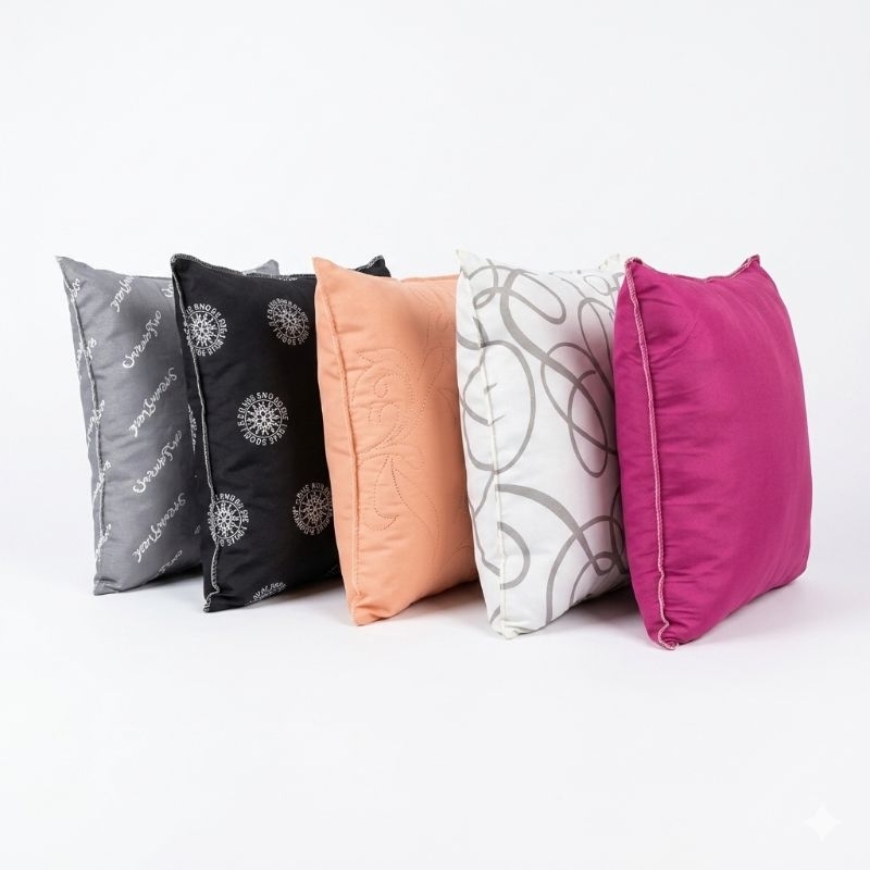 Kit 5 travesseiros flocos de espuma 50x60cm cores sortidas outlet ND Confot