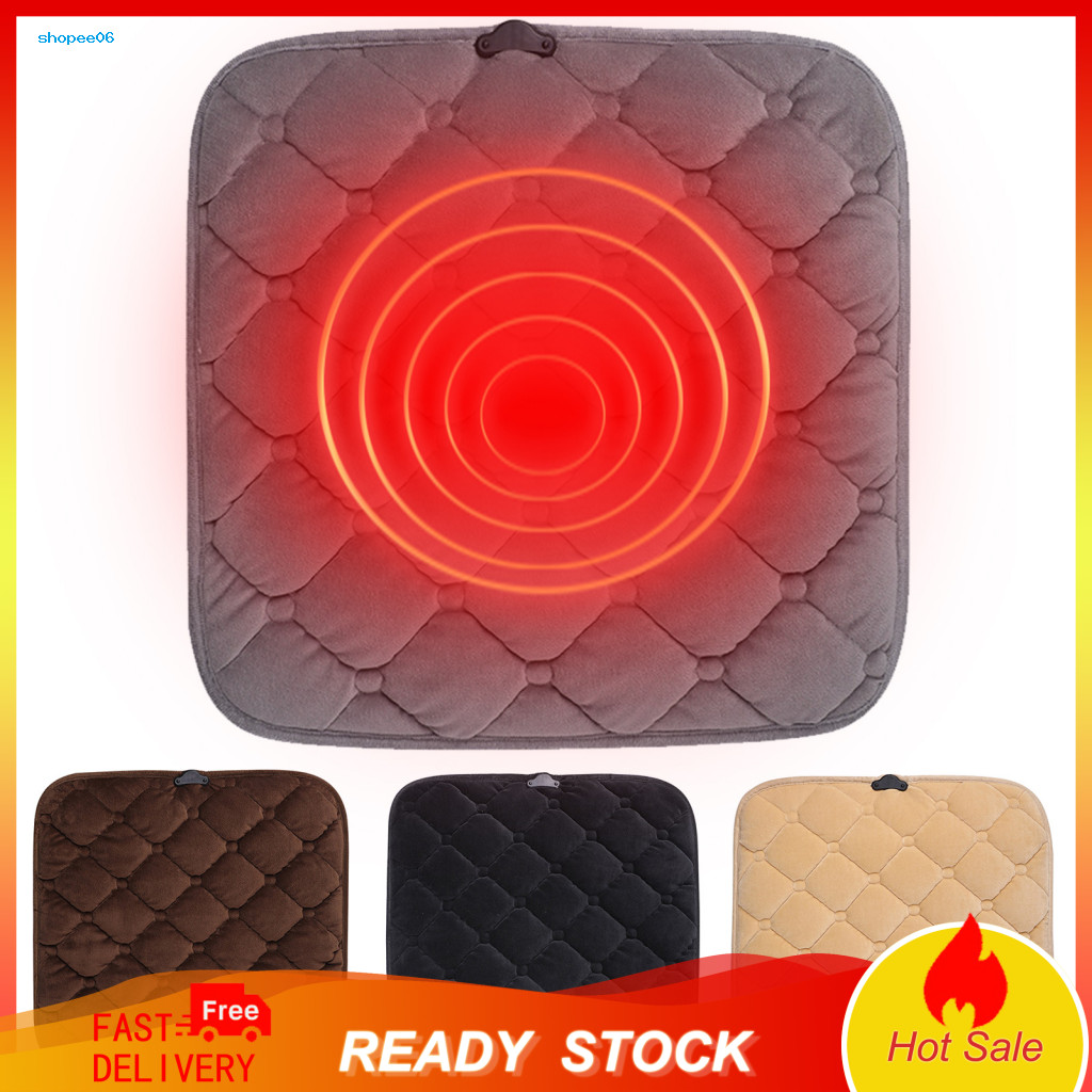 Car Seat Cushion Heater 3 Temperature Settings 5v Electric Heating Pad with Plush Cover Auto Shut-off Portable for