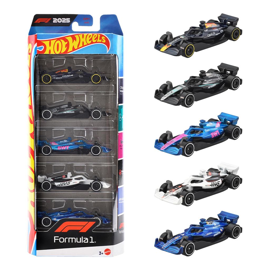 Hot Wheels Basic Car F1 5-Car Pack Vehicle Toy Miniatures 5 Pieces Included for Ages 3 and Up Multi JLN11