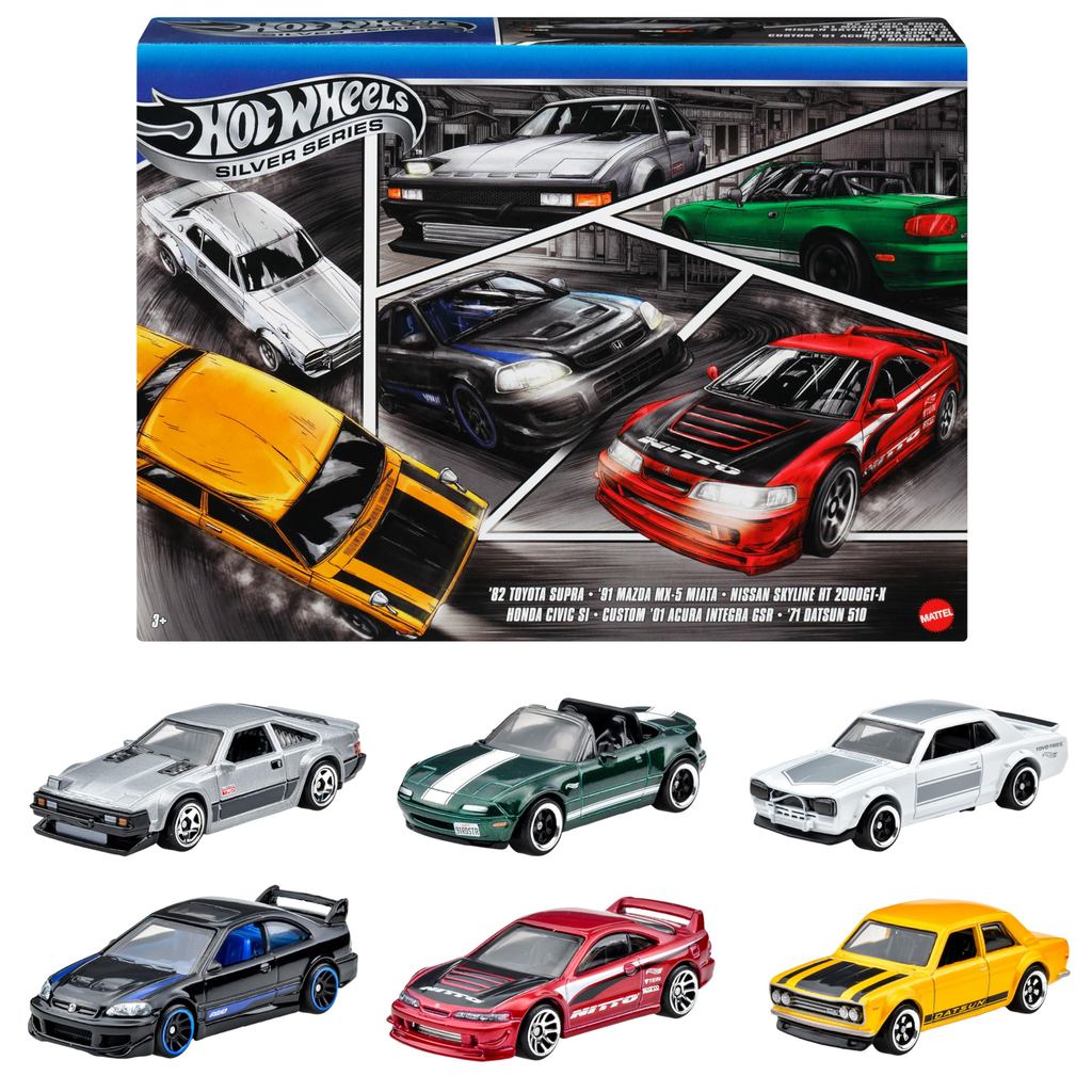 Hot Wheels Street of Japan Multipack Vehicle Toy Miniatures, 6 Cars Included, for Ages 3 and Up, Multi JBY77