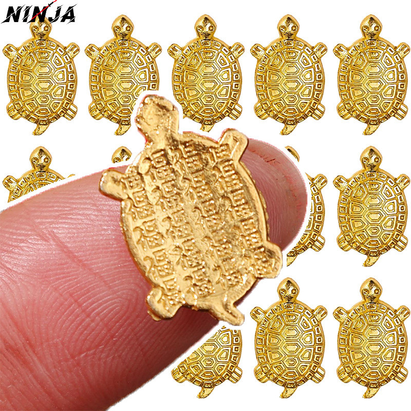 100-20 Unidades Tartaruga De Dinheiro Dourado-Guardando Fortuna Riqueza Presente Da Sorte-Estatuetas De Liga Em Miniatur