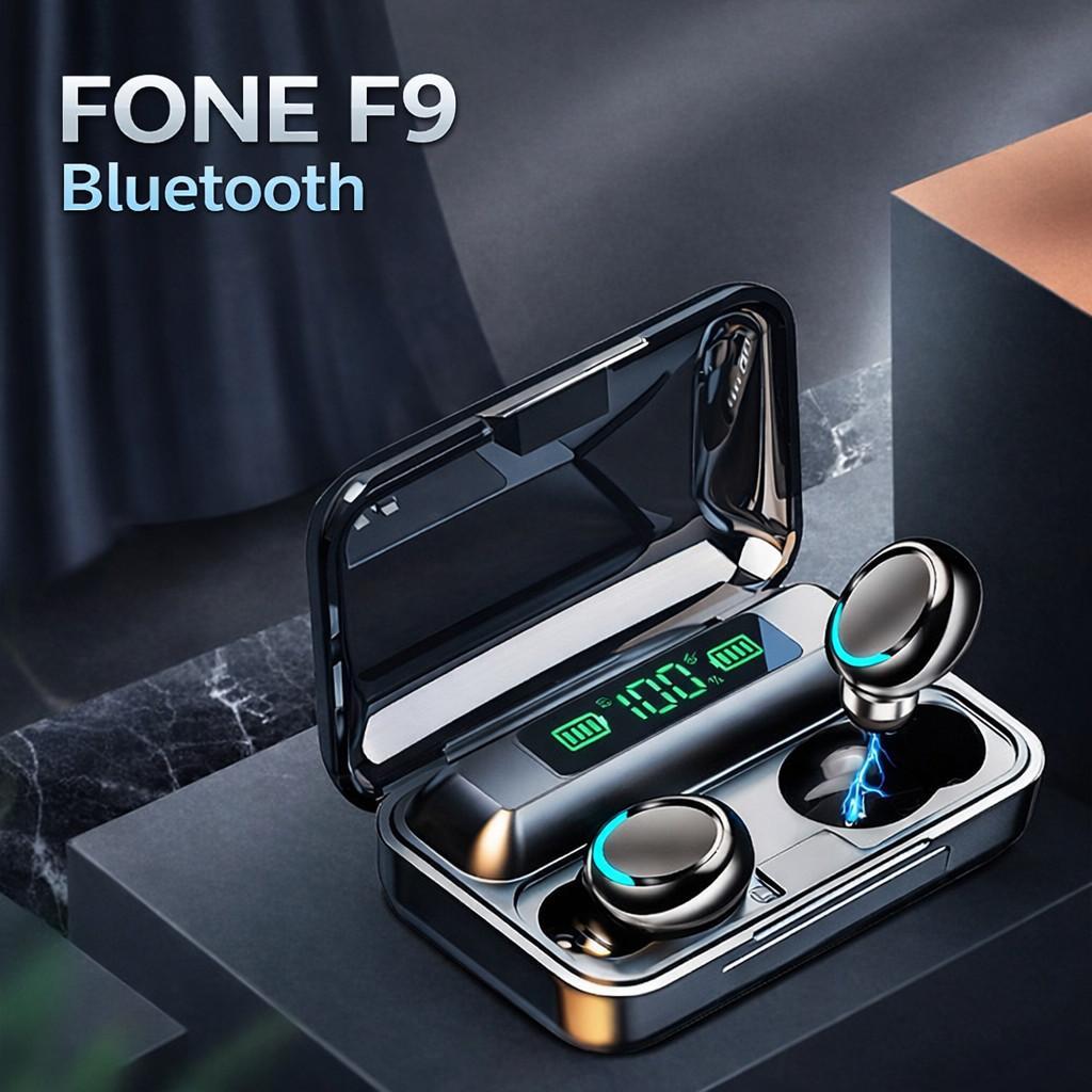 Fone F9-5 Bluetooth V5.3 Carregador de Celular Prova Dágua E Powerbank