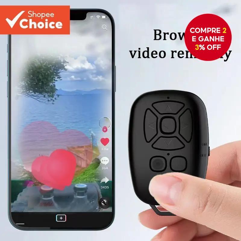 Controle Remoto Recarregável Do Telefone Bluetooth-De Mudança De Selfie/Vídeo/Página