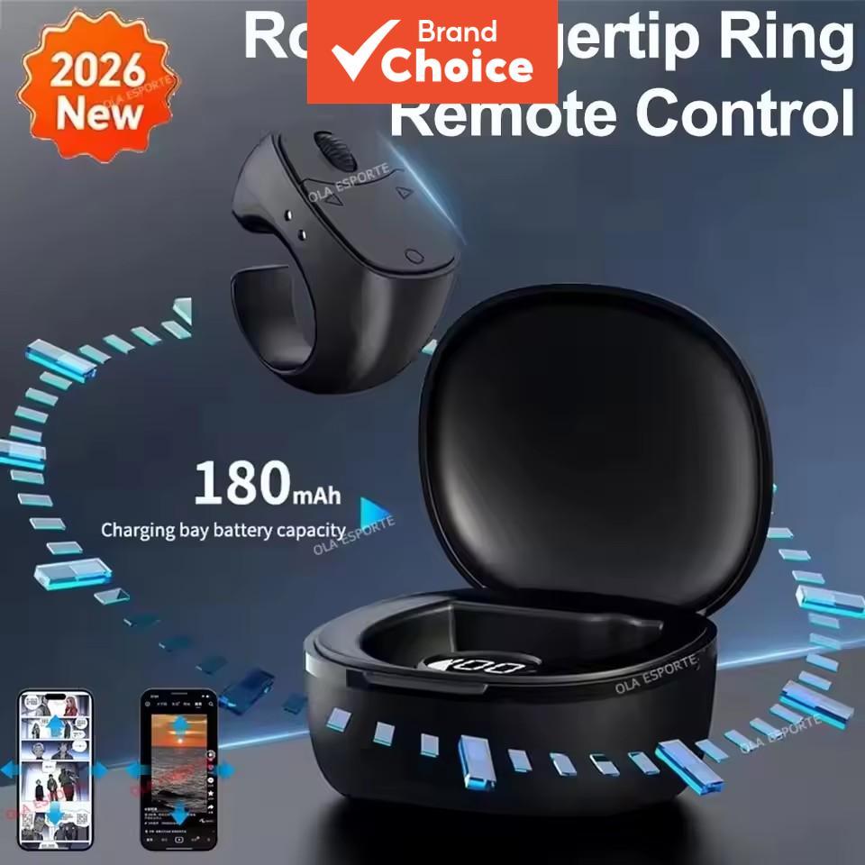 Novo Toque E Rolo Anel De Ponta Do Dedo Controle Remoto Sem Fio Bluetooth Móvel Selfie Ratos Vídeo Automático Página Tur