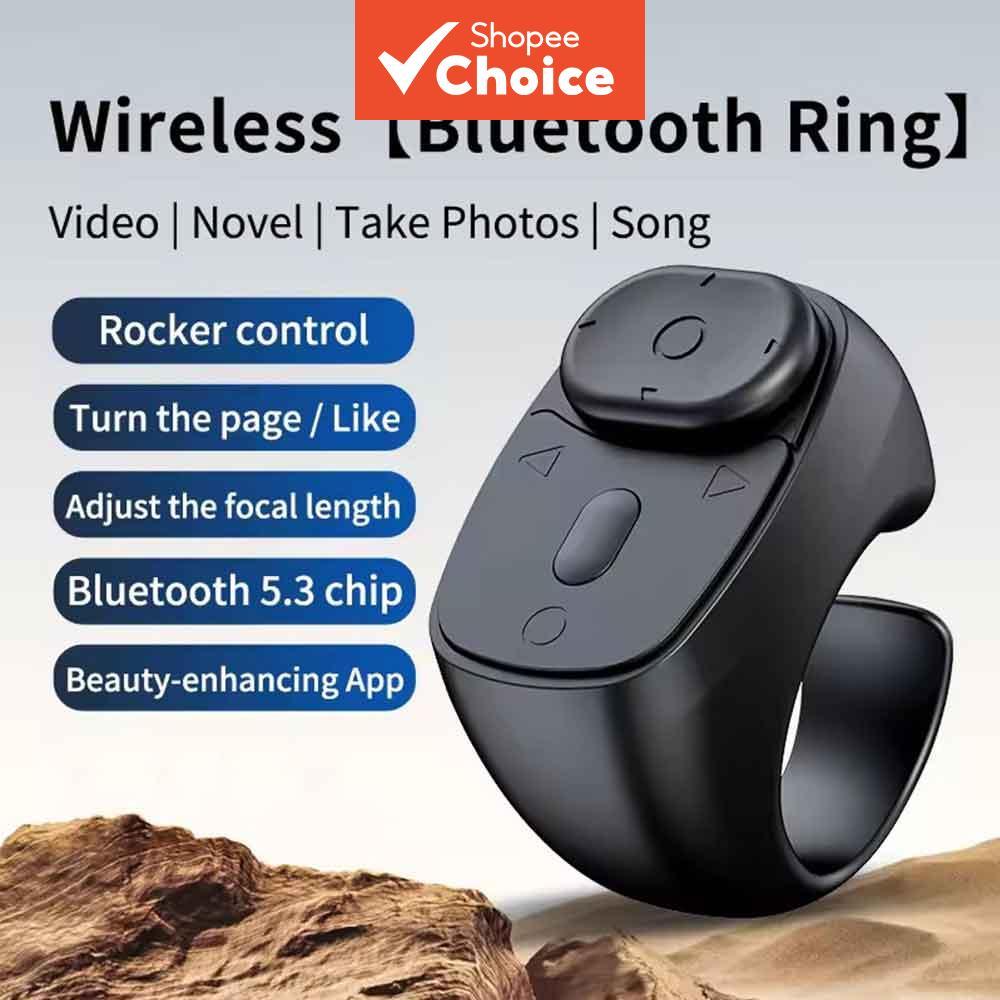 JX-11 2026 Novo Rolo Anel De Ponta Do Dedo Controle Remoto Sem Fio Bluetooth Móvel Selfie Ratos Vídeo Automático Página