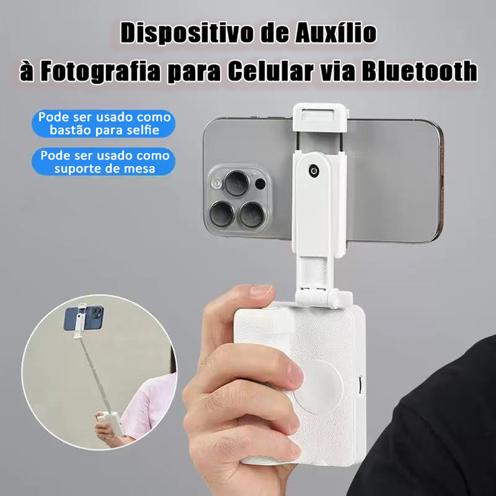 Dispositivo de Auxílio à Fotografia Bluetooth: 3 em 1, Pequeno e Multifuncional