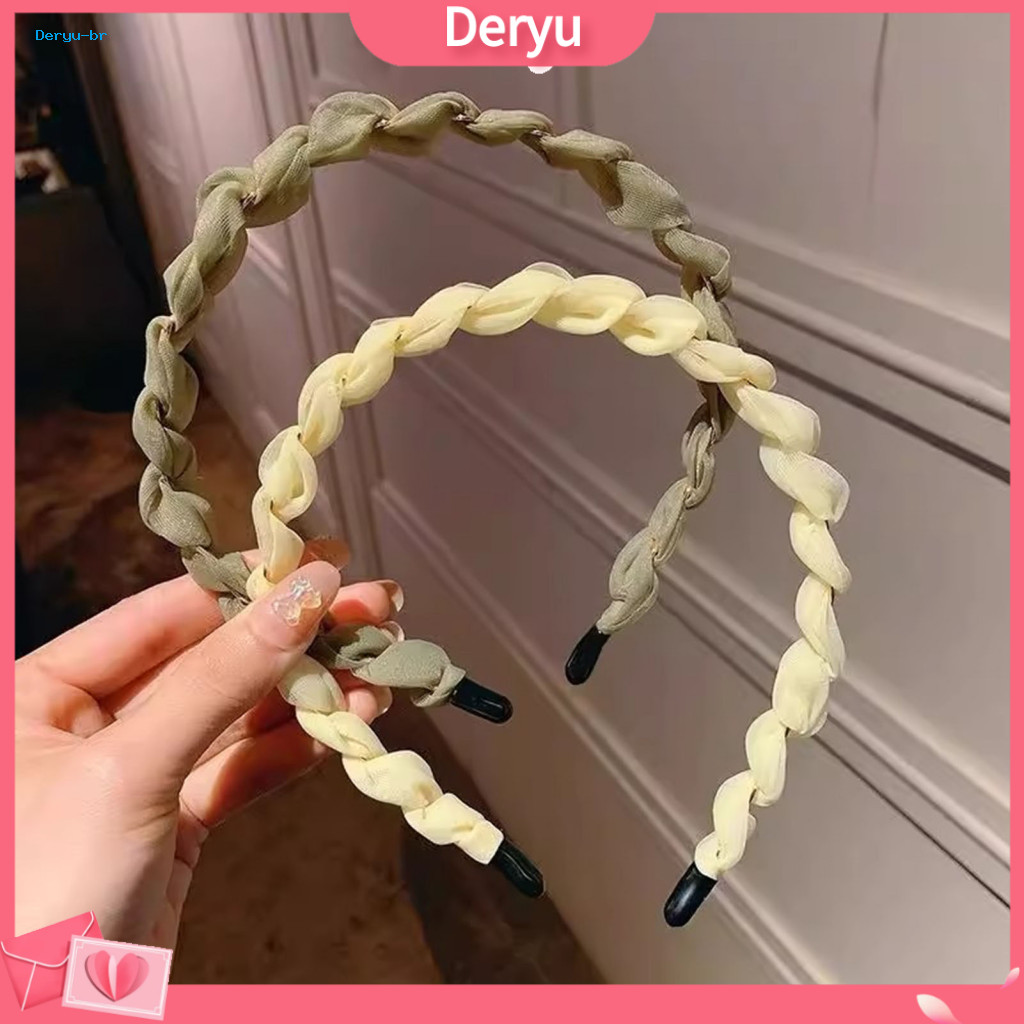 Flexible Hair Band Elastic Headband Women’s Soft Braided Mesh Yarn – Anti-slip Teeth Design Twist Hoop for Face Wash