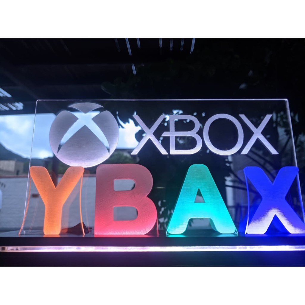 Abajur Luminária Led Xbox 360 Xbox One Microsoft Símbolos 25cm