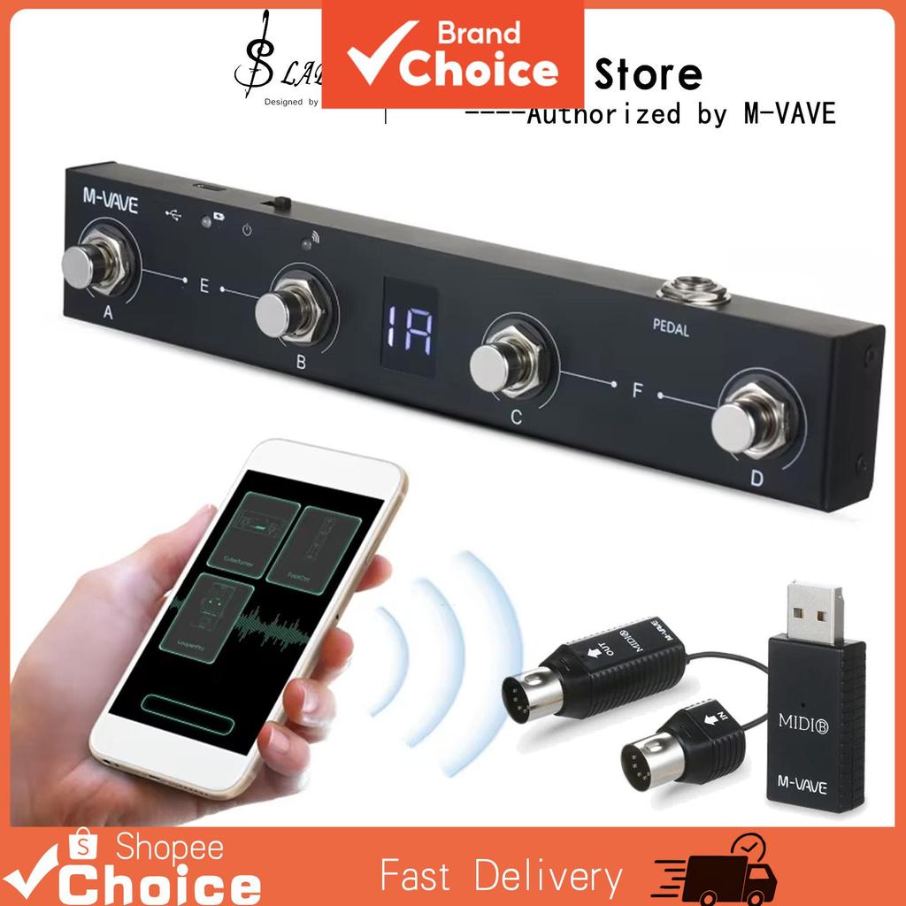 M-VAVE Chocolate BT Pro MIDI Foot Controller 4 Pedais Programáveis USB BLE App Control Para Teclado De Guitarra DAWs