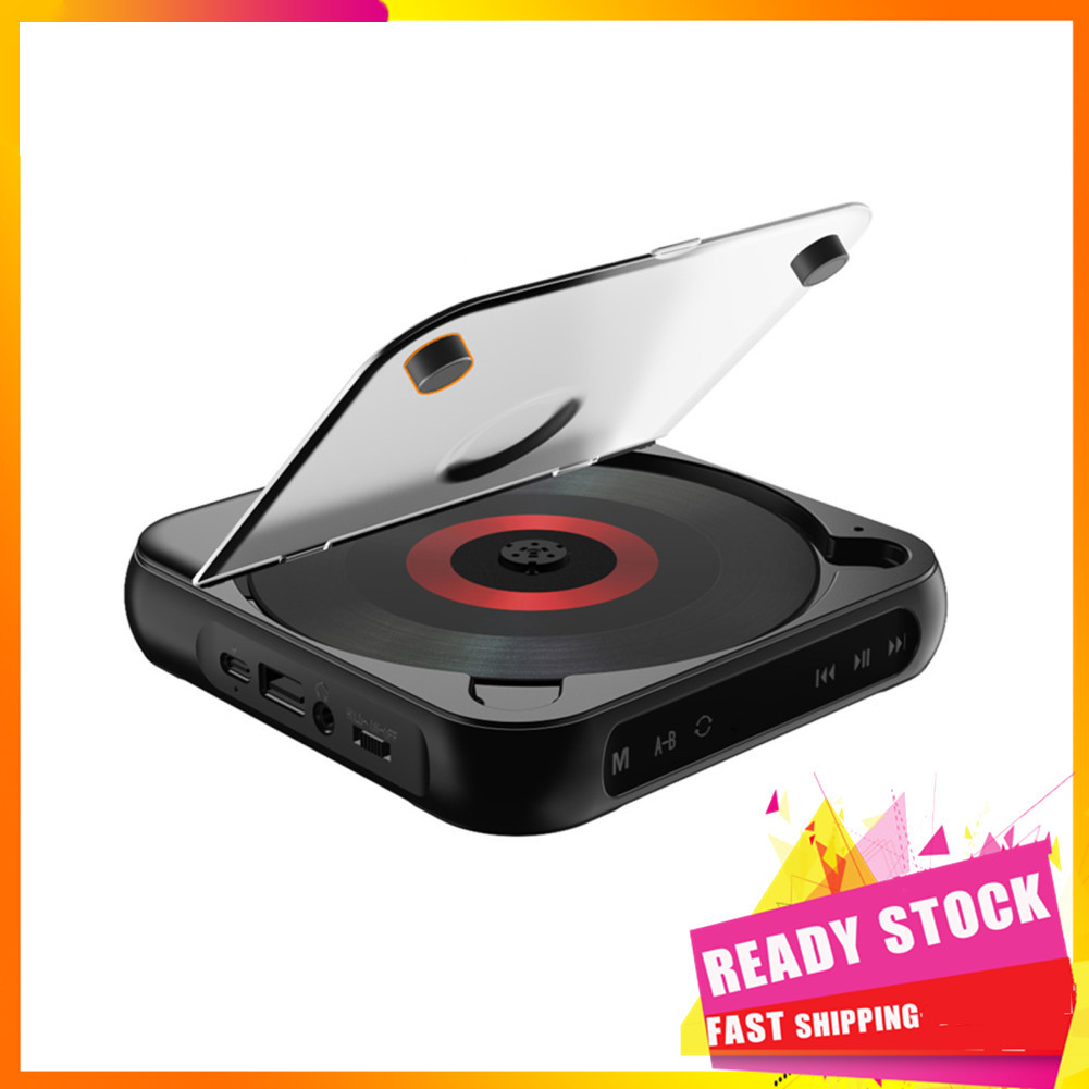Gfgfgfgg BT CD Player Touch Control Portátil Retro Desktop Music 3 modos Display LED recarregável com capa à prova de