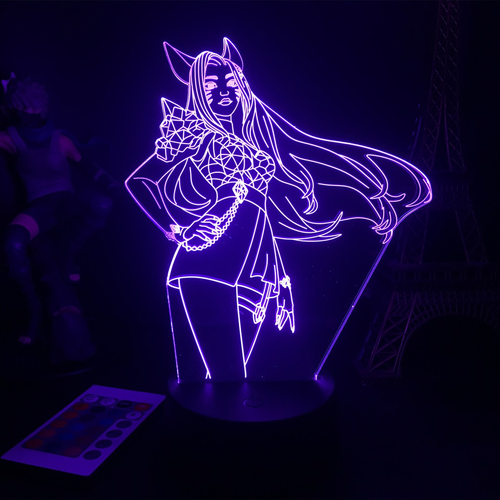 Hot Games LOL League of Legends Seraphine Acrylic Figurine LED Sensor Light