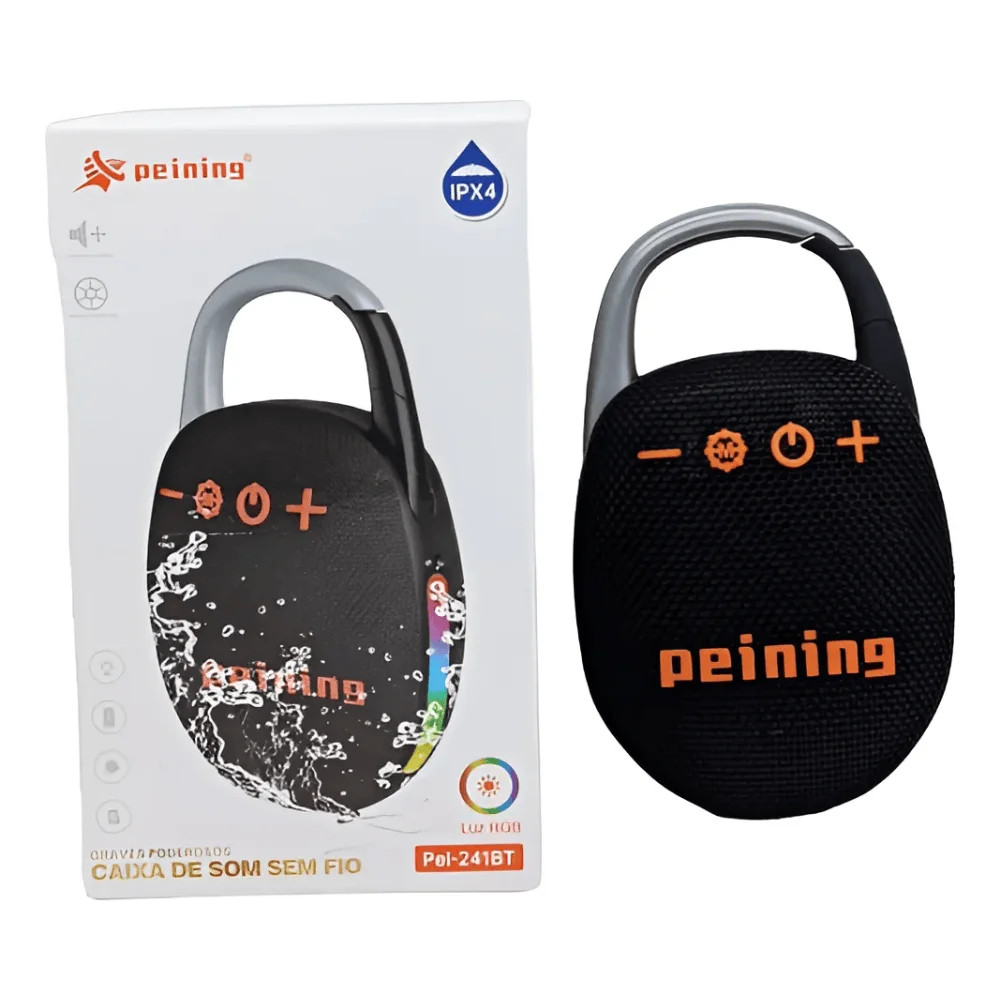 Caixa de Som Bluetooth Peining 10W RGB – Modelo PEI-241BT Portátil