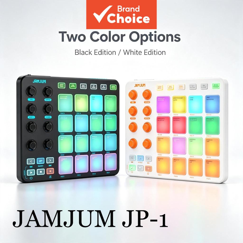 JAMJUM JP 1 Portátil Sem Fio MIDI Controlador Beat Maker RGB Tambor Almofada Bluetooth Equipamento De Produção Música Ac