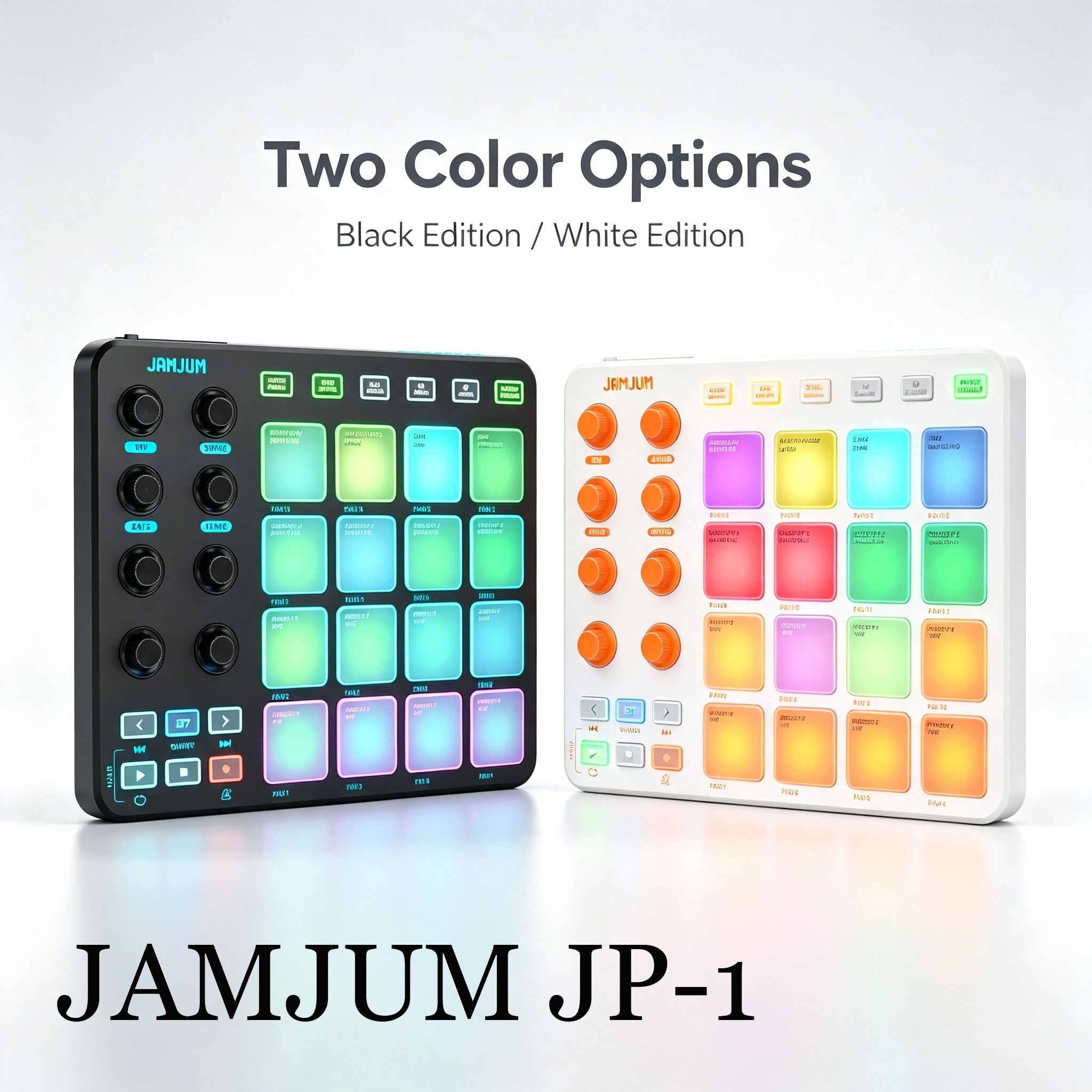 JAMJUM JP 1 Portátil Sem Fio MIDI Controlador Beat Maker RGB Tambor Almofada Bluetooth Equipamento De Produção Música Ac